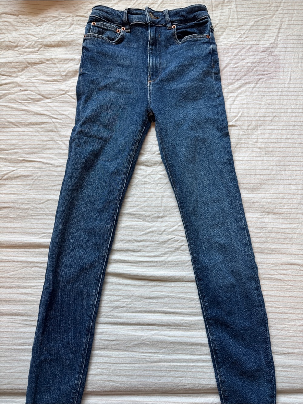 Zara Medium Blue Denim High-Rise Jeans